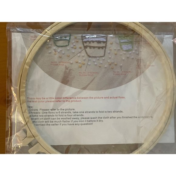 PLANTS IN POTS Embroidery DIY Art Kit Hoop Cloth Needles Thread NEW IN PACKAGE - Picture 4 of 5